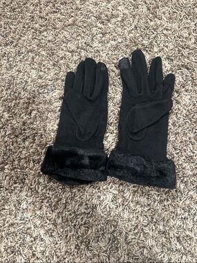 Black Faux Fur Cuff Women’s Winter Gloves